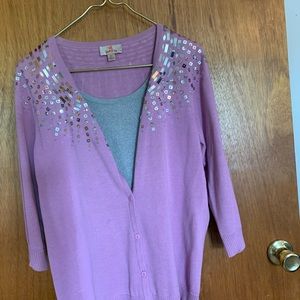 Quacker Factory 3/4 sleeve cardigan XS